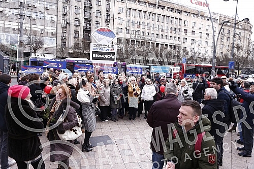 At the Terazije Fountain, representatives of the 