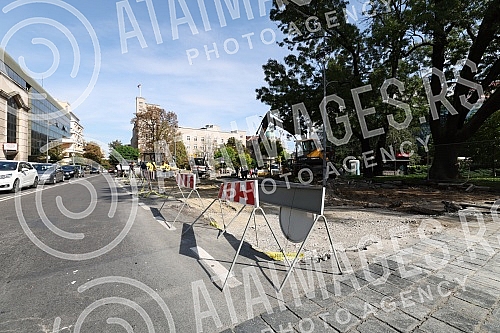 Works in French street, one of the central Belgrade streetsRadovi u Francuskoj ulici, jedoj od centralnih beogradskih ulica. 