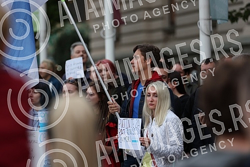 Protest of Russian emigrants against the mobilization that is being carried out in Russia, and at the invitation of the Russian movement 