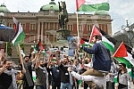 A rally in support of the Palestinian people in Jerusalem was held at the Monument to Prince Mikhail on Republic Square, organized by the Palestinian Diaspora in Serbia. Kod Spomenika knezu Mihailu, na Trg Republike odrzan skup podrske palestinskom
