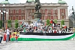 A rally in support of the Palestinian people in Jerusalem was held at the Monument to Prince Mikhail on Republic Square, organized by the Palestinian Diaspora in Serbia. Kod Spomenika knezu Mihailu, na Trg Republike odrzan skup podrske palestinskom