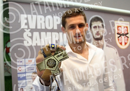 Aleksandra Kukolj press conference after winning the gold medal at the European Judo Championships for seniors.Pres konferencija Aleksandra Kukolja posle osvojene zlatne medalje na evropskom prvenstvu u dzudou za seniore