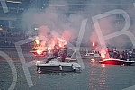 Zvezda's ball on the water - a spectacular celebration of the 32nd title of Serbian champion of fans and football players.Zvezdin bal na vodi - spektakularna proslava 32. titulu sampiona Srbije navijaca i fudbalera.