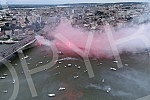 Spectacular celebration of the 32nd title of Serbian champion, fans and football players of FC Red Star from a bird's eye view.Spektakularna proslava 32. titule sampiona Srbije navijaca i fudbalera FK Crvena zvezda iz pticje perspektive.