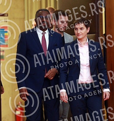 The Prime Minister of the Republic of Serbia, Ana Brnabic, met with the Prime Minister of the Democratic Republic of São Tomé and Príncipe, Jorge Bom Jesus, in the Palace of Serbia.Predsednica Vlade Republike Srbije Ana Brnabic sastala  se sa preds