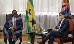 The Prime Minister of the Republic of Serbia, Ana Brnabic, met with the Prime Minister of the Democratic Republic of São Tomé and Príncipe, Jorge Bom Jesus, in the Palace of Serbia.Predsednica Vlade Republike Srbije Ana Brnabic sastala  se sa preds