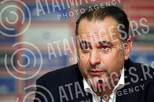 Promocija Miodraga Bozovica, novog sefa strucnog staba FK Crvena Zvezda, odrzana u media centru na stadionu `Rajko Mitic`.