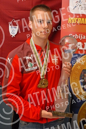 Konferencija za medije Kuglaskog saveza Srbije povodom osvajanja zlatne medalje na Svetskom prvenstvu u Nemackoj.