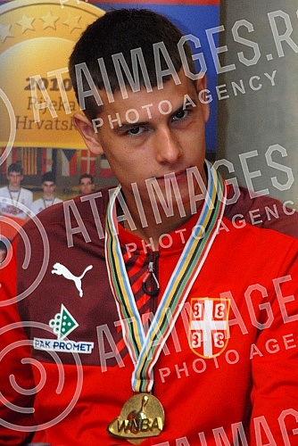 Konferencija za medije Kuglaskog saveza Srbije povodom osvajanja zlatne medalje na Svetskom prvenstvu u Nemackoj.