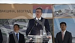  The President of the Republic of Serbia, Aleksandar Vucic, attended the ceremony of laying the foundation stone for the construction of a vaccine factory for the Chinese company Sinofarm, with the joint investment of Serbia, the People's Republic of