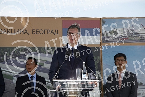  The President of the Republic of Serbia, Aleksandar Vucic, attended the ceremony of laying the foundation stone for the construction of a vaccine factory for the Chinese company Sinofarm, with the joint investment of Serbia, the People's Republic of