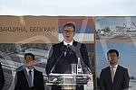  The President of the Republic of Serbia, Aleksandar Vucic, attended the ceremony of laying the foundation stone for the construction of a vaccine factory for the Chinese company Sinofarm, with the joint investment of Serbia, the People's Republic of