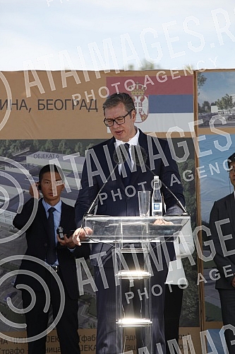 The President of the Republic of Serbia, Aleksandar Vucic, attended the ceremony of laying the foundation stone for the construction of a vaccine factory for the Chinese company Sinofarm, with the joint investment of Serbia, the People's Republic of