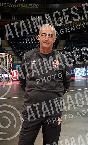 Obilazak Sinise Malog - gradonacelnika Beograda Kombank arene i postavljenog terena za predstojece takmicenje u futsalu - EURO 2016.