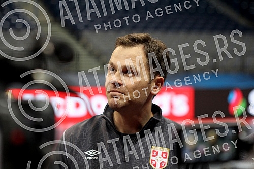 Obilazak Sinise Malog - gradonacelnika Beograda Kombank arene i postavljenog terena za predstojece takmicenje u futsalu - EURO 2016.