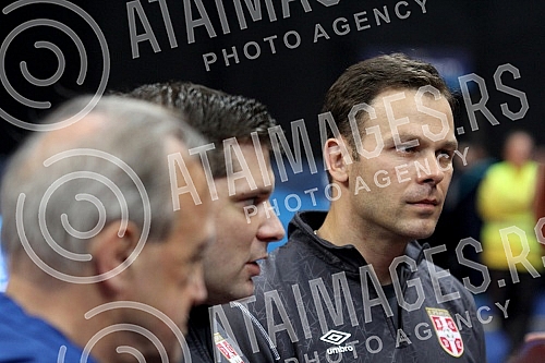 Obilazak Sinise Malog - gradonacelnika Beograda Kombank arene i postavljenog terena za predstojece takmicenje u futsalu - EURO 2016.