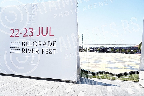Final preparations on the Geozavoda plateau, on the banks of the Sava River, in an outdoor concert hall, built just for this occasion before the first Belgrade River Fest, where world music names will perform on July 22 and 23, the most beloved tenor