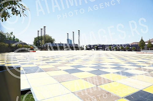 Final preparations on the Geozavoda plateau, on the banks of the Sava River, in an outdoor concert hall, built just for this occasion before the first Belgrade River Fest, where world music names will perform on July 22 and 23, the most beloved tenor