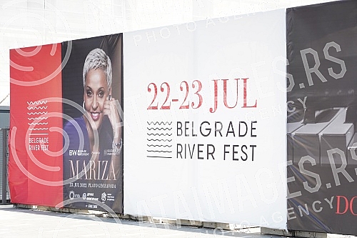 Final preparations on the Geozavoda plateau, on the banks of the Sava River, in an outdoor concert hall, built just for this occasion before the first Belgrade River Fest, where world music names will perform on July 22 and 23, the most beloved tenor