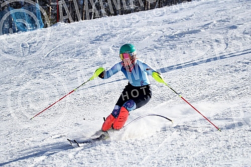 Preparations Nevena Ignjatovic on the ski slope on Divcibarama on track Crni vrh.Pripreme Nevene Ignjatovic na ski stazi na Divcibarama, na stazi Crni vrh.