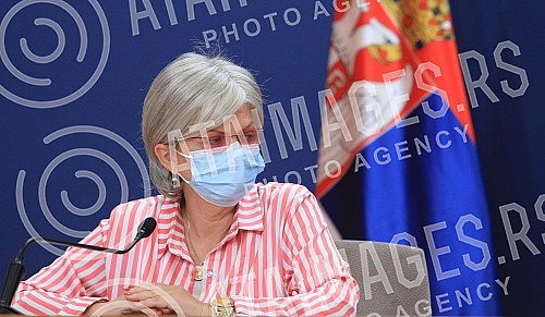 A press conference of members of the Government Crisis Staff for the suppression of the coronavirus epidemic was held at the Palace of Serbia.U Palati Srbije odzana konferencija za novinare clanova Kriznog staba Vlade za suzbijanje epidemije korona