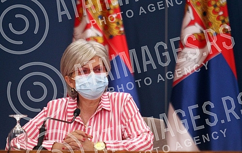 A press conference of members of the Government Crisis Staff for the suppression of the coronavirus epidemic was held at the Palace of Serbia.U Palati Srbije odzana konferencija za novinare clanova Kriznog staba Vlade za suzbijanje epidemije korona
