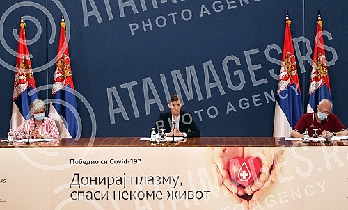 A press conference of members of the Government Crisis Staff for the suppression of the coronavirus epidemic was held at the Palace of Serbia.U Palati Srbije odzana konferencija za novinare clanova Kriznog staba Vlade za suzbijanje epidemije korona