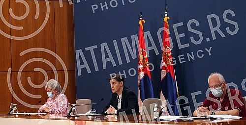 A press conference of members of the Government Crisis Staff for the suppression of the coronavirus epidemic was held at the Palace of Serbia.U Palati Srbije odzana konferencija za novinare clanova Kriznog staba Vlade za suzbijanje epidemije korona