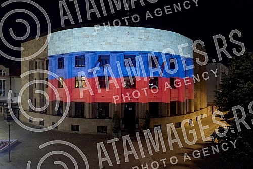 Tonight, the Palace of the Republic in Banja Luka is illuminated with the colors of the Russian flag on the occasion of the national holiday - Russia Day.Palata Republike u Banjaluci veceras je osvetljena bojama ruske zastave povodom nacionalnog pr