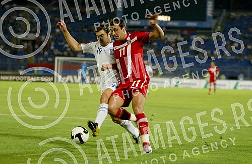 Friendly football match held on stadium Partizan between Serbia and Greece.Prijateljska fudbalska utakmica Srbija - Grcka odigrana na stadionu Partizana.