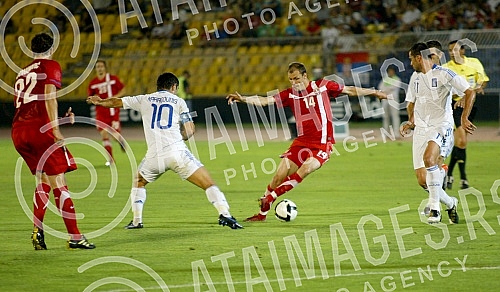 Friendly football match held on stadium Partizan between Serbia and Greece.Prijateljska fudbalska utakmica Srbija - Grcka odigrana na stadionu Partizana.