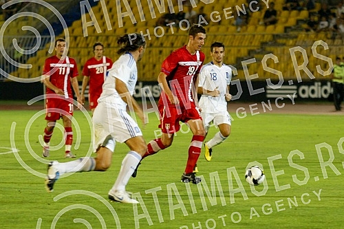 Friendly football match held on stadium Partizan between Serbia and Greece.Prijateljska fudbalska utakmica Srbija - Grcka odigrana na stadionu Partizana.