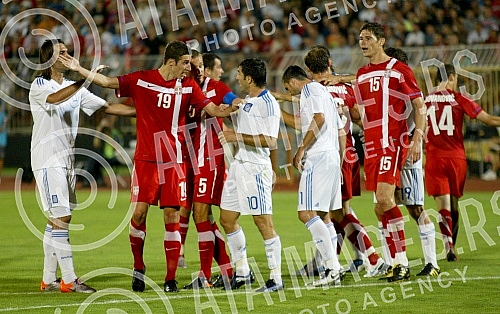 Friendly football match held on stadium Partizan between Serbia and Greece.Prijateljska fudbalska utakmica Srbija - Grcka odigrana na stadionu Partizana.