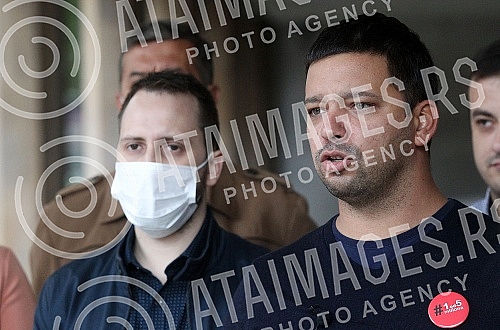 A press conference was held in front of the headquarters of the Republic Election Commission by representatives of the One in Five Million movement on 