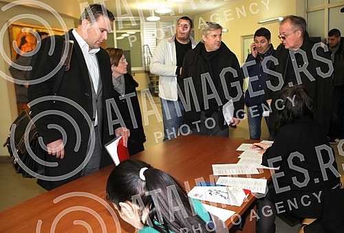 Sastanak predstavnika nacionalnih saveza sa Vanjom Udovicicem - mnistrom omladine i sporta povodom novog zakona o sportu drzana u sali skupstine Stari grad.