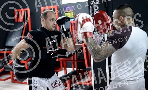 Training and sparring Igor Rakocevic - Vice President of the Basketball Federation of Serbia and Dusan Dzakic.Sparing i trening Igora Rakocevica - potpredsednik Kosarkaskog saveza Srbije i Dusana Dzakica.