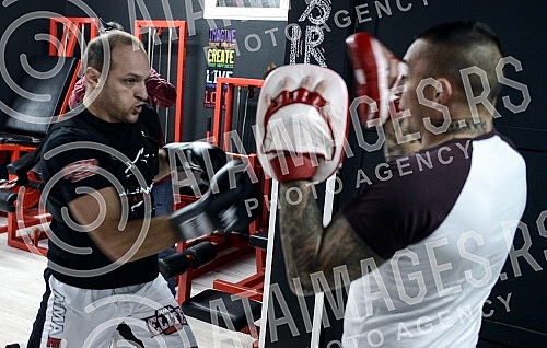 Training and sparring Igor Rakocevic - Vice President of the Basketball Federation of Serbia and Dusan Dzakic.Sparing i trening Igora Rakocevica - potpredsednik Kosarkaskog saveza Srbije i Dusana Dzakica.