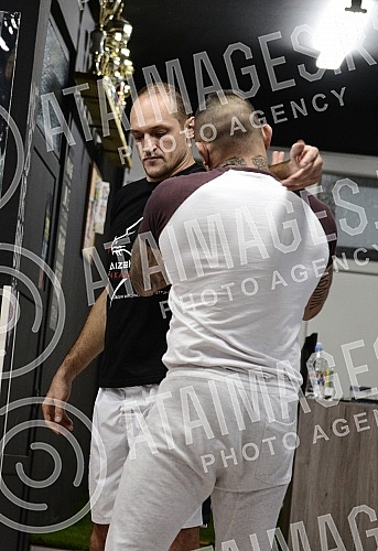 Training and sparring Igor Rakocevic - Vice President of the Basketball Federation of Serbia and Dusan Dzakic.Sparing i trening Igora Rakocevica - potpredsednik Kosarkaskog saveza Srbije i Dusana Dzakica.