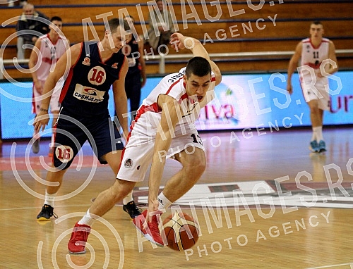 Utakmica sestog (6.) kola Kosarkaske lige Srbije (KLS) odigrana u Zelezniku izmedju KK FMP i KK Vojvodina Srbijagas.