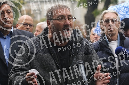 Press conference of the Vice President of the Party of Freedom and Justice Dejan Bulatovic on the occasion of lower and lower prices of cattle, and higher and higher prices of meat in shops.Konferencija za medije potpredsednika Stranke slobode i pr