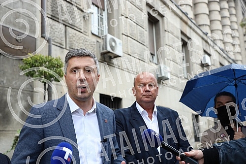 A press conference of the Serbian movement Dveri was held in front of the building of the Government of Serbia with the topic 