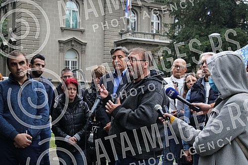 Press conference of the Vice President of the Party of Freedom and Justice Dejan Bulatovic on the occasion of lower and lower prices of cattle, and higher and higher prices of meat in shops.Konferencija za medije potpredsednika Stranke slobode i pr