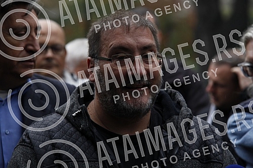 Press conference of the Vice President of the Party of Freedom and Justice Dejan Bulatovic on the occasion of lower and lower prices of cattle, and higher and higher prices of meat in shops.Konferencija za medije potpredsednika Stranke slobode i pr