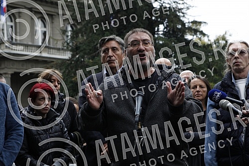 Press conference of the Vice President of the Party of Freedom and Justice Dejan Bulatovic on the occasion of lower and lower prices of cattle, and higher and higher prices of meat in shops.Konferencija za medije potpredsednika Stranke slobode i pr