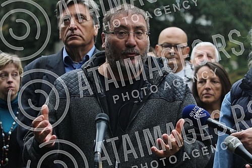 Press conference of the Vice President of the Party of Freedom and Justice Dejan Bulatovic on the occasion of lower and lower prices of cattle, and higher and higher prices of meat in shops.Konferencija za medije potpredsednika Stranke slobode i pr