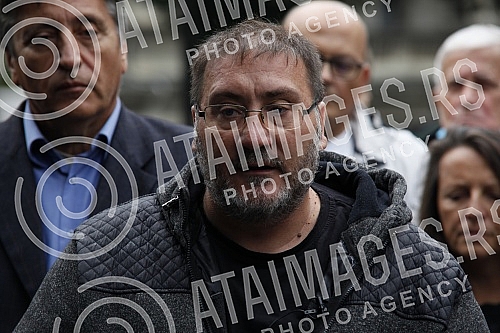 Press conference of the Vice President of the Party of Freedom and Justice Dejan Bulatovic on the occasion of lower and lower prices of cattle, and higher and higher prices of meat in shops.Konferencija za medije potpredsednika Stranke slobode i pr