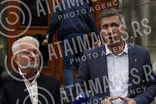 A press conference of the Serbian movement Dveri was held in front of the building of the Government of Serbia with the topic 