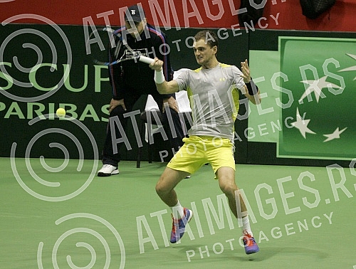 Prvo kolo Svetske grupe Dejvis kupa izmedju Srbije i Kazahstana odigrana u hali 