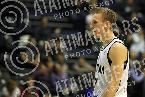 FIBA Champions League match between KK Partizan and Zielona Gora played at Aleksandar Nikolic hall.  Utakmica FIBA Lige Sampiona izmedju KK Partizan i Zelena Gora odigrana u hali Aleksandar Nikolic.
