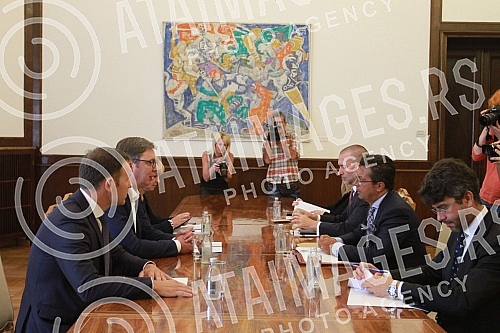 Meeting of Aleksandar Vucica and Andrea Oricio, Head of the OSCE Mission to Serbia.Sastanak Aleksandra Vucica i Andrea Oricio, Sef Misije OEBS-a u Srbiji